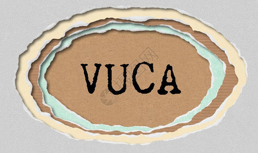 VUCA破烂纸孔背景中的打字图片