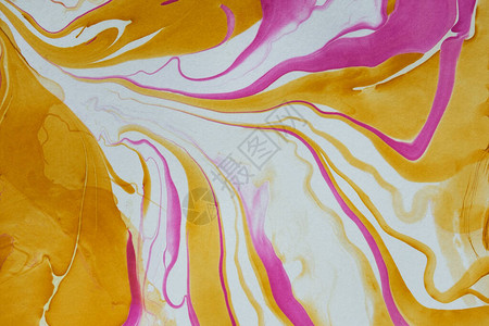 圆角大理石影响到厚金黄色粉色和白色的抽象模式图片