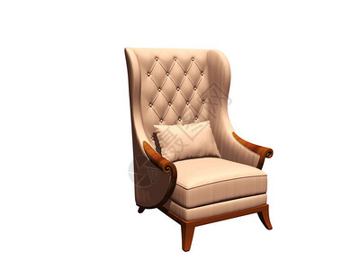 旧的舒适软垫扶手椅背景图片