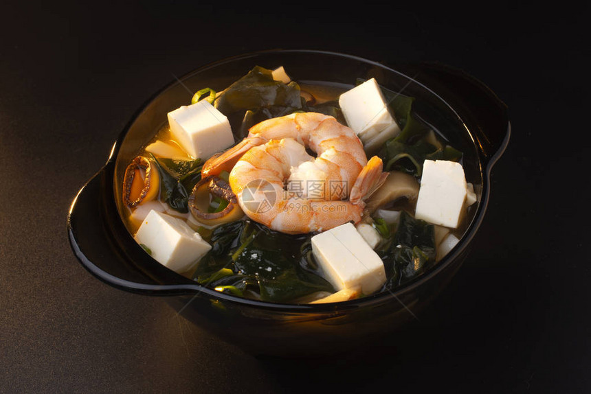 虾豆腐味噌汤图片
