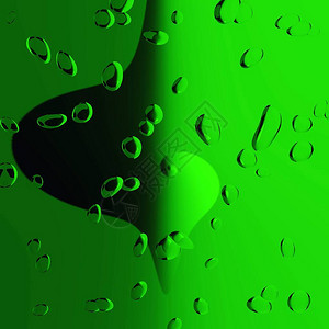 绿色到黑色的颜色渐变从水滴变成了不同的形图片