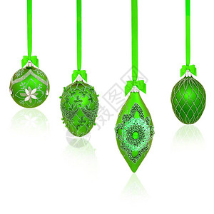 豪华绿色圣诞树装饰品图片