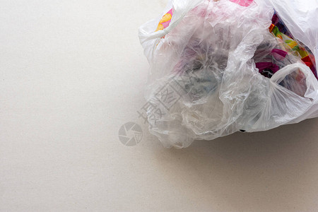 袋顶视图中的塑料垃圾塑料垃圾的回收利用单独的废物收集环境污染塑料垃圾图片