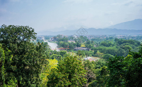 小标宋老挝万维昂的宋河景观背景
