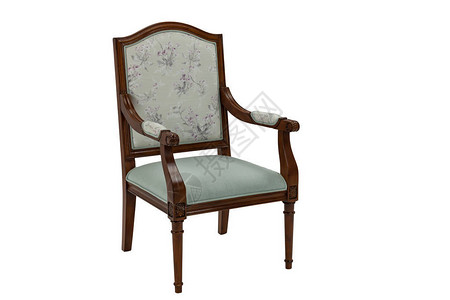 棕色木制椅子带手臂加垫座椅和白图片
