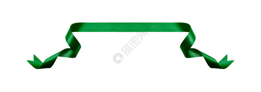 一个卷发绿丝带的圣诞节生日礼物标语孤图片