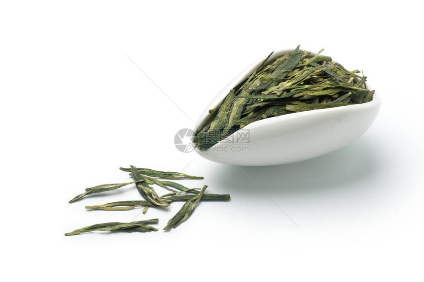 长青茶龙香水陶瓷汤匙白图片