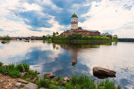 古老城镇Vyborg俄罗斯欧洲的建筑图片
