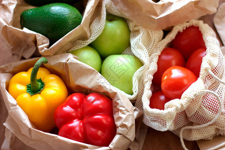 袋装水果和蔬菜图片