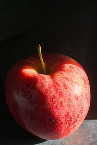 红色苹果有自然窗口灯光创建阴图片