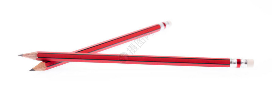 孤立在白色背景上的红色铅笔图片