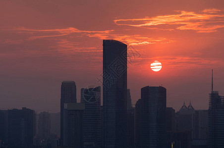 城市的日落图片