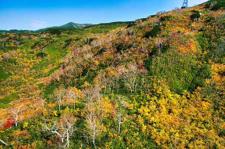 秋天Hokaido的Mts图片