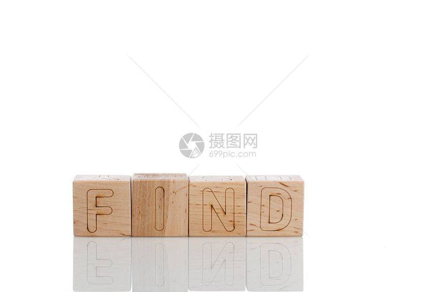 在白色背景剪贴上找到字母的Wood图片
