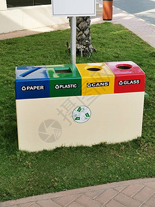 回收垃圾分离和回收概念带有分类垃圾矢量图标的不同垃圾图片