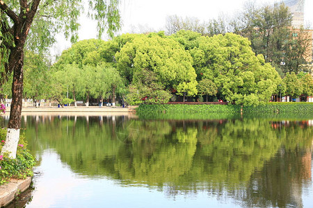 云南省昆明绿湖公园背景图片