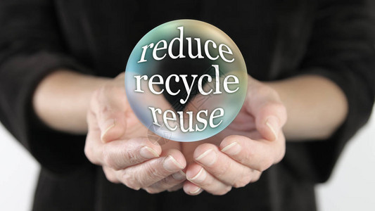 减少回收再利用运动气泡概念图片