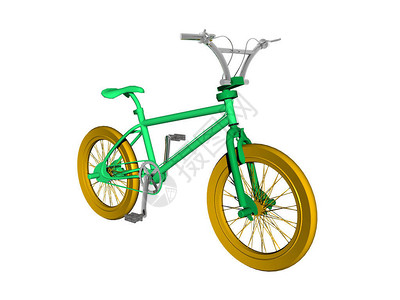 可以玩的绿色儿童自行车图片