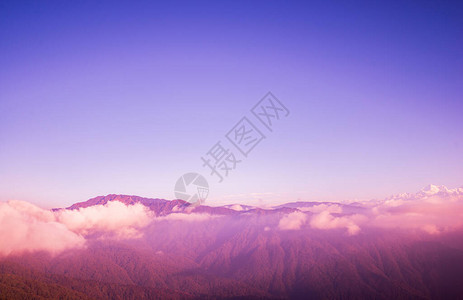 风景背景山喜马拉雅山有色图片