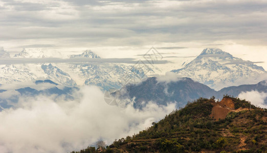 在尼泊尔的Himalayan镇坦森Tansen图片