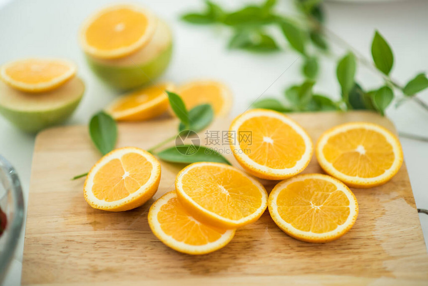 鲜橙水果片图片