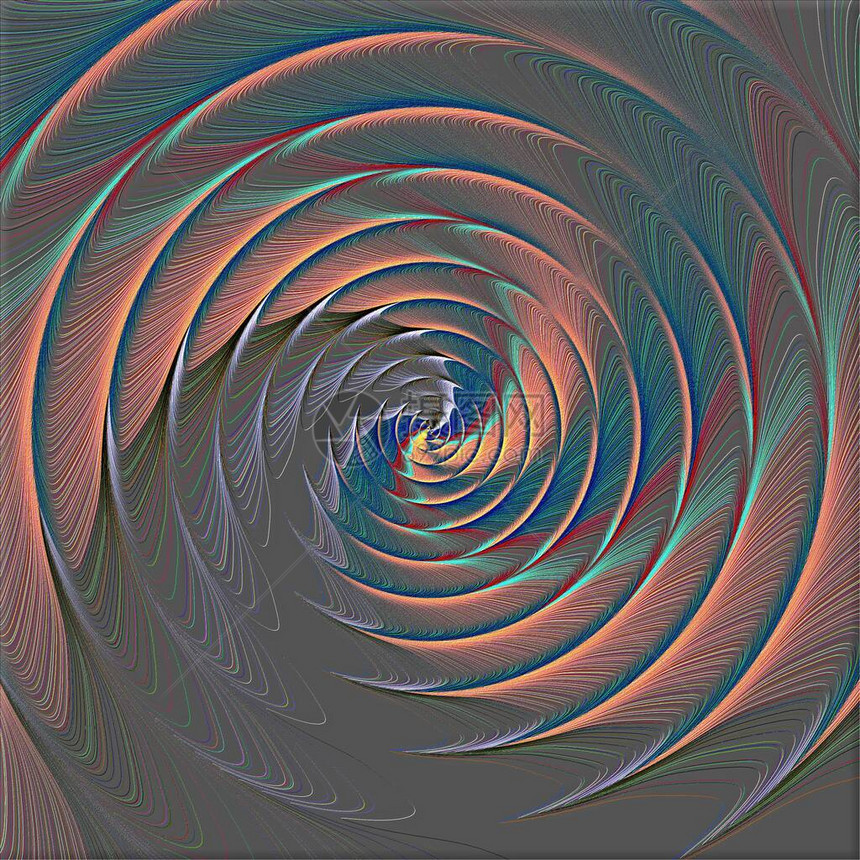 红色蓝螺旋以中间端结束带有迷幻螺旋的图片