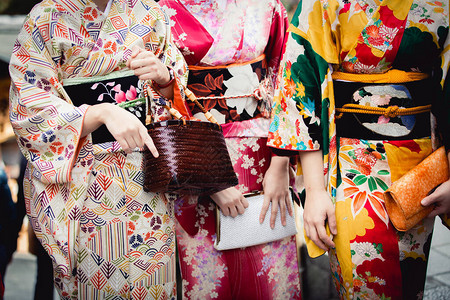 日本女和服的特写镜头日本图片