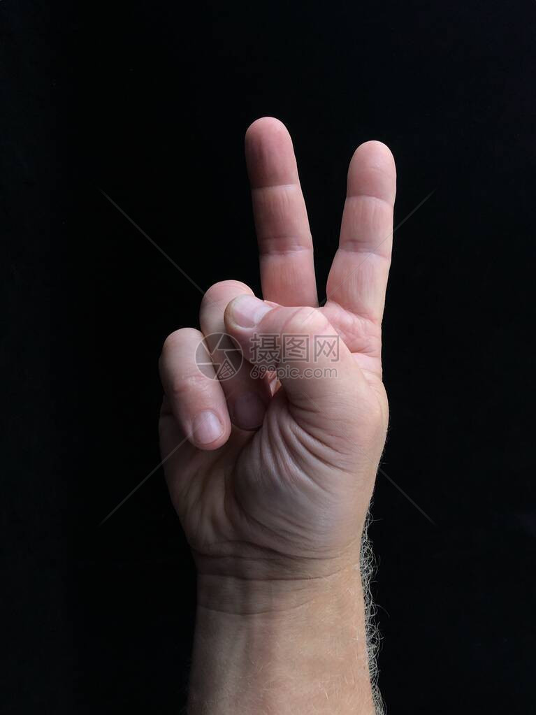 两个手指的手势图片