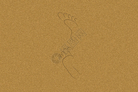 金色沙滩上的脚印图片