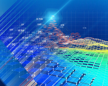 预测分析的抽象未来概念大数据量子虚拟密码学人工智能的商业色彩可视化背景图片