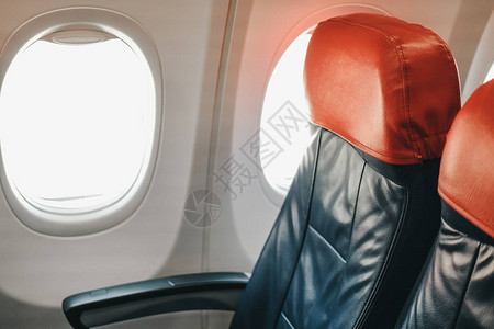飞机内空的客座乘客座位图片