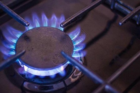 蓝火燃气器家用厨房设备煤气炉背景图片