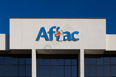 Aflac保险公司大楼和商标志美庭人寿保险公司是一家图片