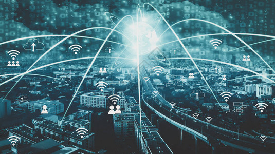 智能城市和无线通信概念物联网图片