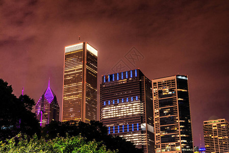 芝加哥的灯光图片
