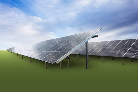太阳能园区太阳能电池板在日图片
