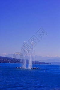 瑞士苏黎世湖苏黎世喷图片