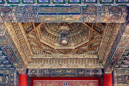 北京紫禁城皇宫传统天花板模式北图片