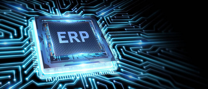 企业资源规划ERP概念商业技术互联图片