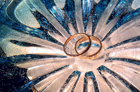 底部的结婚戒指海底概念婚礼图片