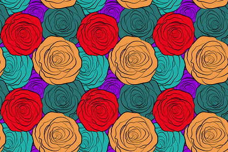 复古狗玫瑰图案花背景抽象的玫瑰素描花卡与狗玫瑰野玫瑰设计背景图片