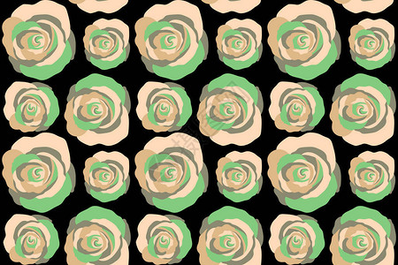 玫瑰图标抽象的春季装饰玫瑰以蜜蜂颜色图片