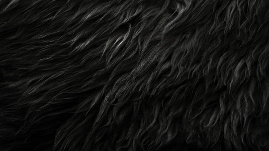 黑色羊毛质地背景深色天然羊毛黑色无缝棉灰色蓬松毛皮质地黑色羊毛图片