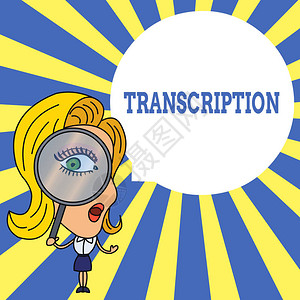 Word写文字本Transcription商业照片展示有声女人在光辉玻璃大眼圆形言语泡的硬拷贝书图片