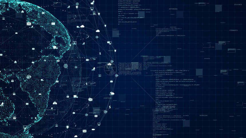 技术网络数据连接数字据网络和网络安全概念美航空天局提图片