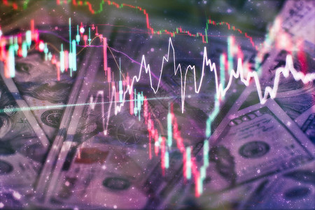 包括市场分析在内的监视器上的数据条形图表财务数图片