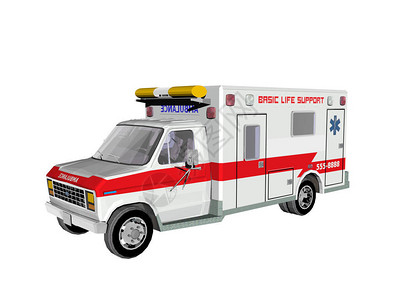 街上的红白救护车背景图片