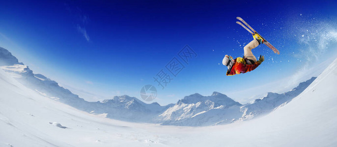 滑雪极限冬季图片