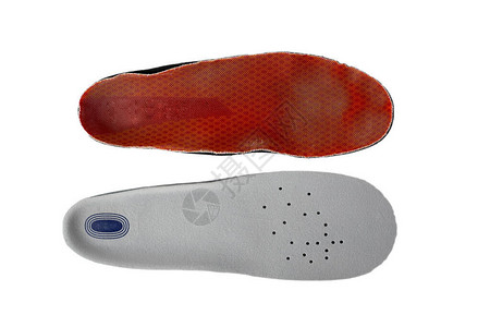 孤立在白色背景上的新旧鞋垫鞋垫更换概念由泡沫和硅胶制成的新鞋垫图片