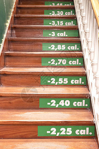 带有卡路里燃烧器计数器的老式楼梯健身和健康的生活方式概念图片